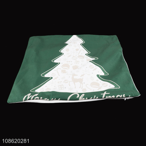 Factory price xmas tree pattern polyester cushion cover