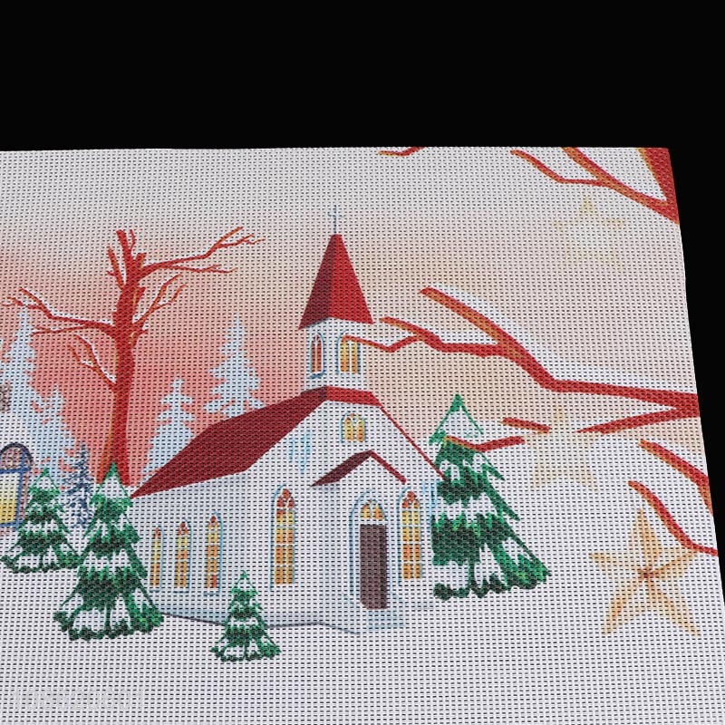 Hot selling anti-scald anti-slip woven textilene Christmas placemat