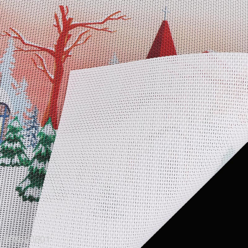 Hot selling anti-scald anti-slip woven textilene Christmas placemat