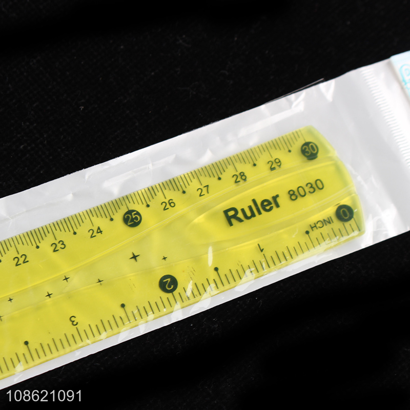 Top sale multicolor plastic school stationery straightedge ruler