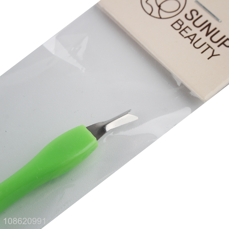 Most popular pedicure tool plastic cuticle trimmer pusher cuticle fork