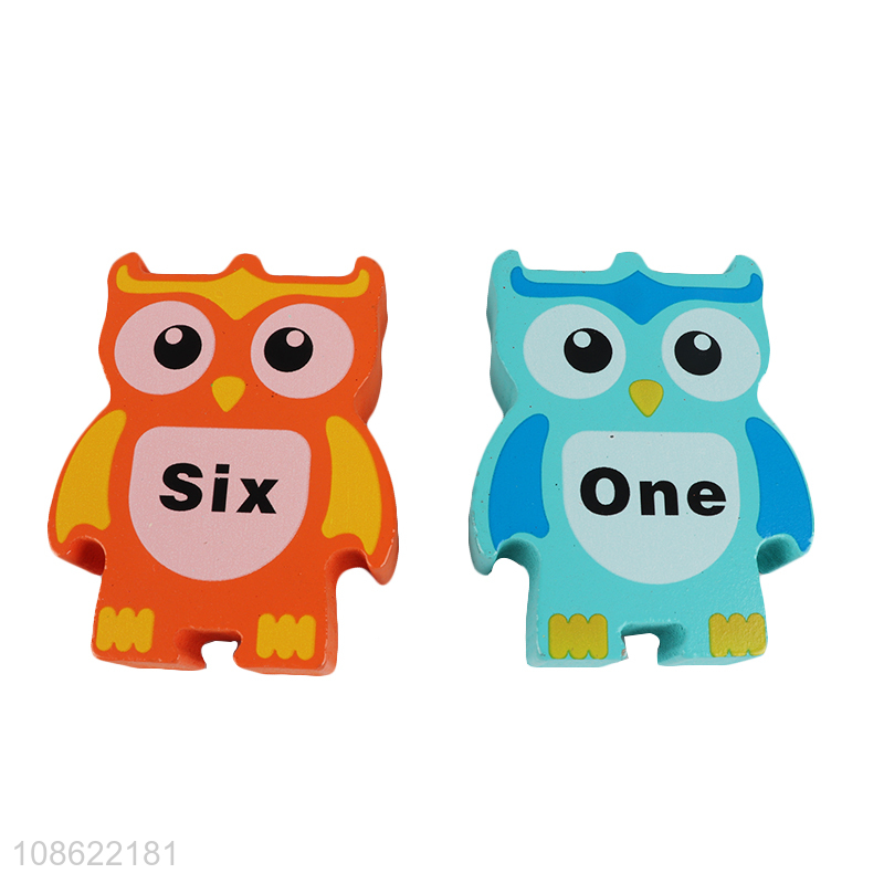 Wholesale educational colorful wooden balancing toy owl stacking toy