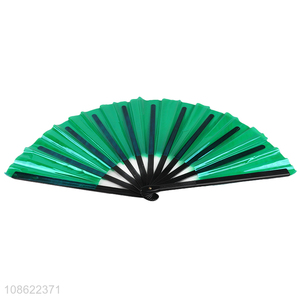 China wholesale summer portable folding laser PVC fan hand fan