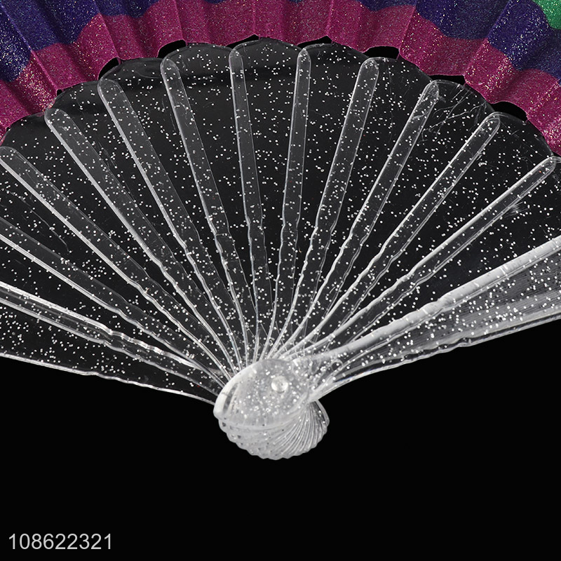 Most popular rainbow color lightweight hand fan for sale