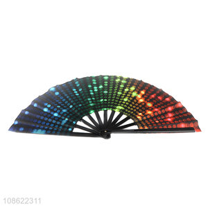 Hot products portable fluorescent folding hand fan for sale