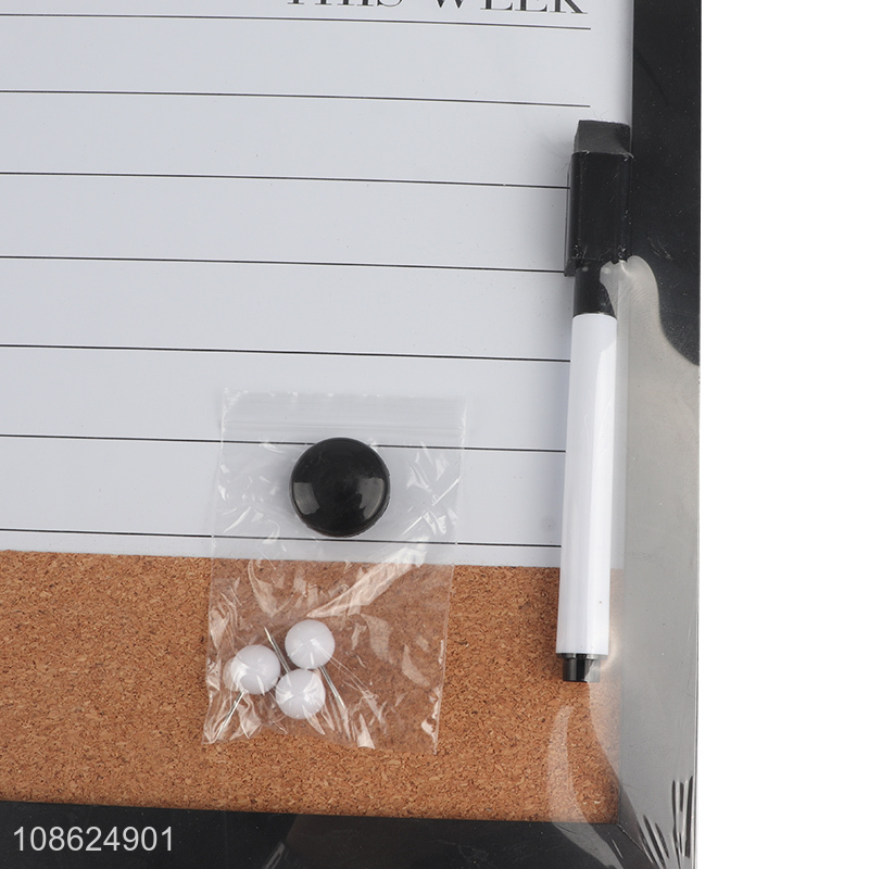 Wholesale dry erase magnetic whiteboard corkboard message board with marker