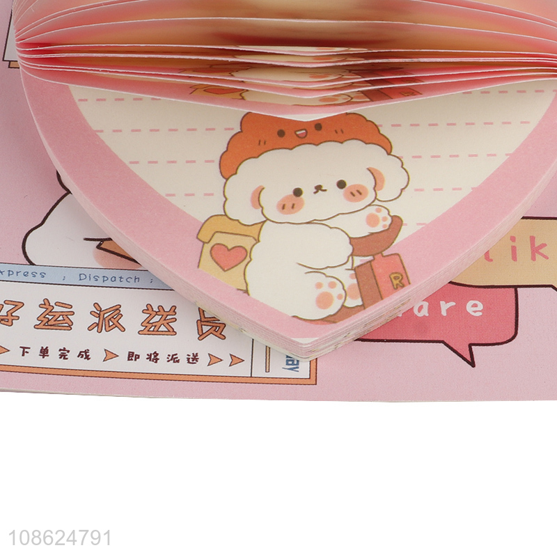 Hot selling 70 sheets heart shaped sticky notes post-it notes
