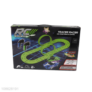 Wholesale high speed remote cotrol light up racing track toy