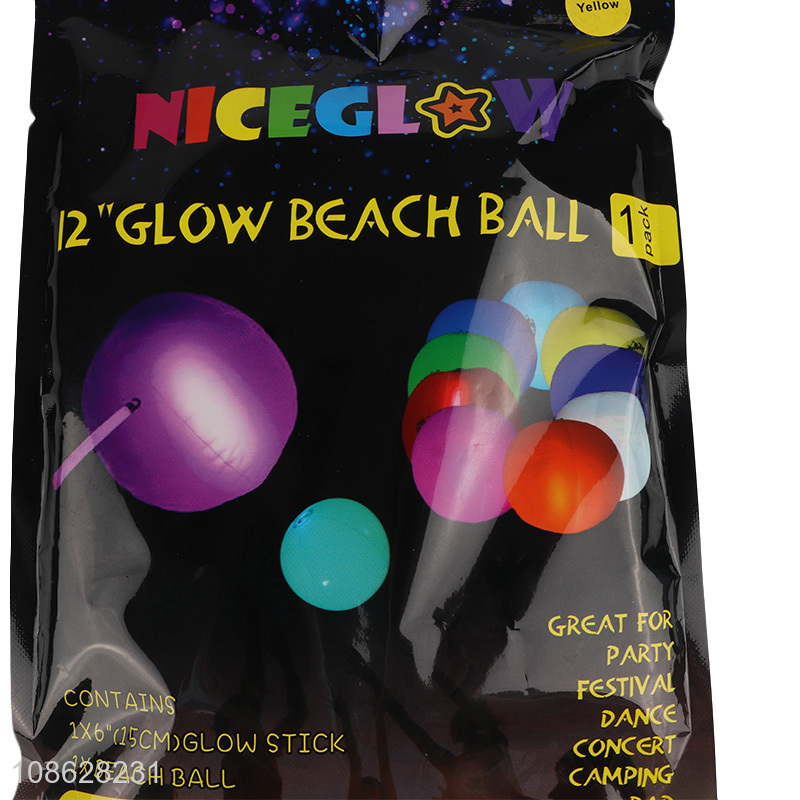 Good quality 12 inch glow beach ball light up party favors
