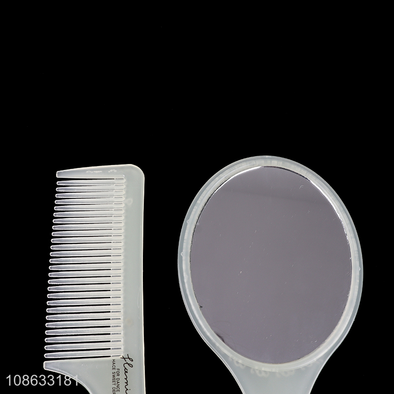 Yiwu market portable mirror and hair comb set for travel
