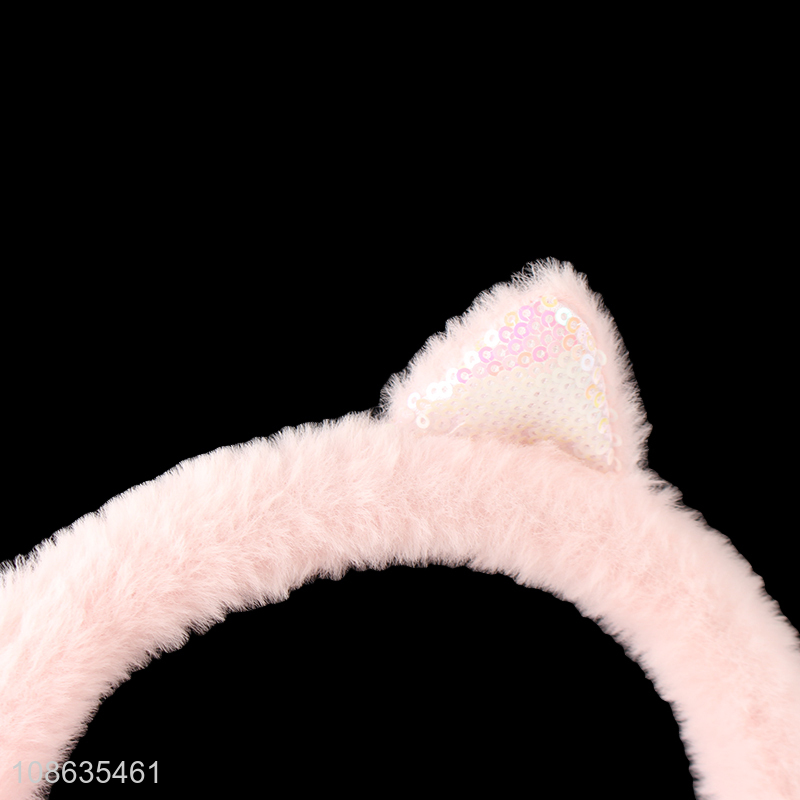 Most popular pink winter warm plush earmuffs for girls
