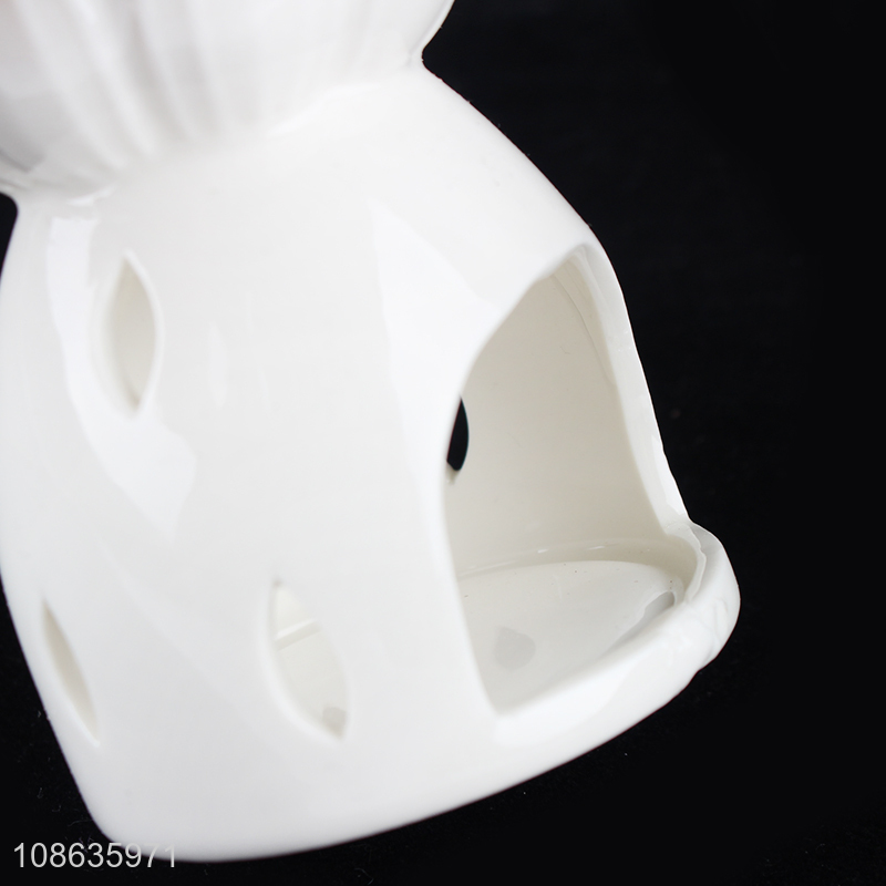 Good selling white ceramic flower tealight candle holder