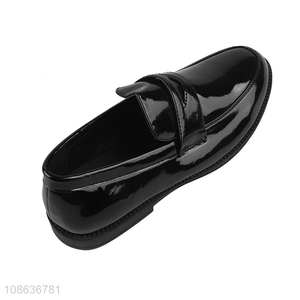 Yiwu factory black children leather dress shoes for sale