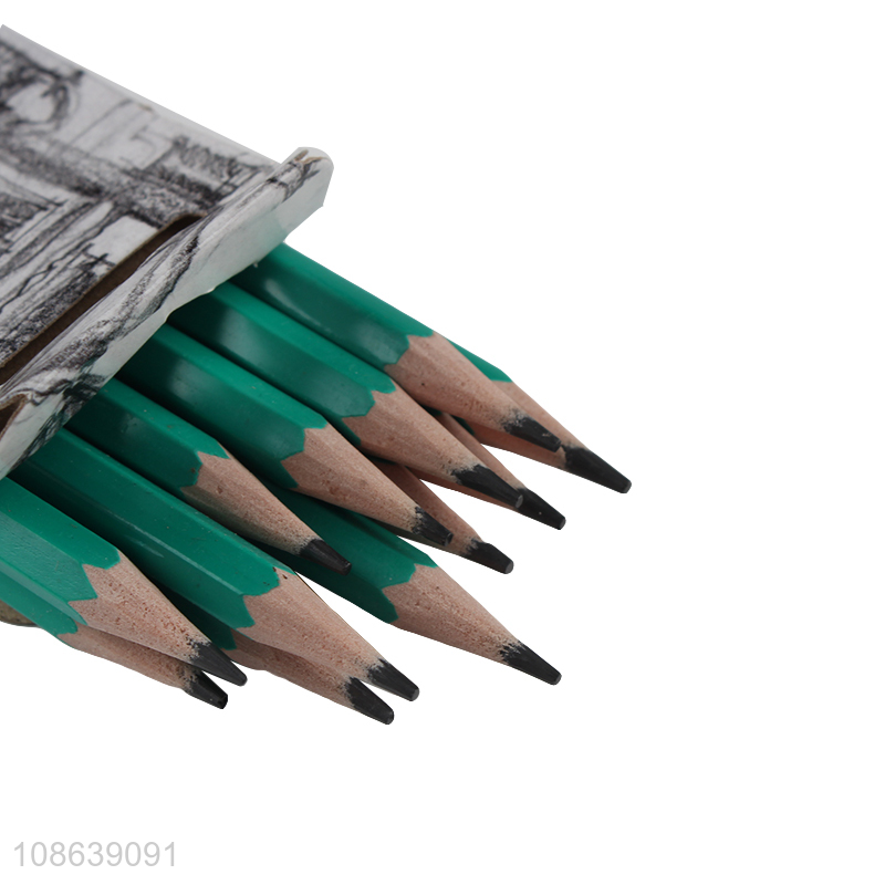 Top products 12pcs writing tool students pencils with eraser