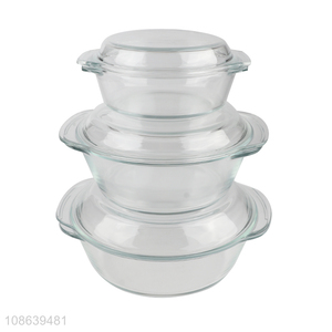 Good selling clear glass heat-resistant <em>bowl</em> with lid