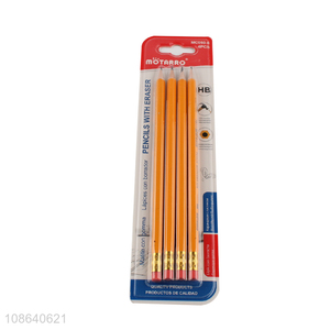 New products 4pcs school students writing pencils with eraser