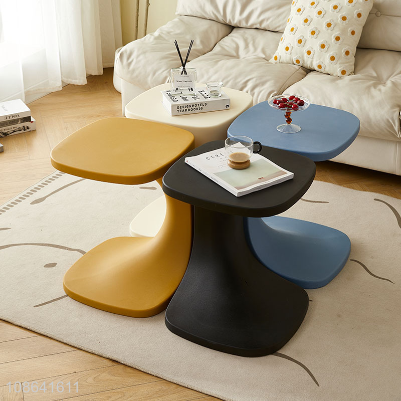 Good quality multicolor sofa side table plastic tea table for sale