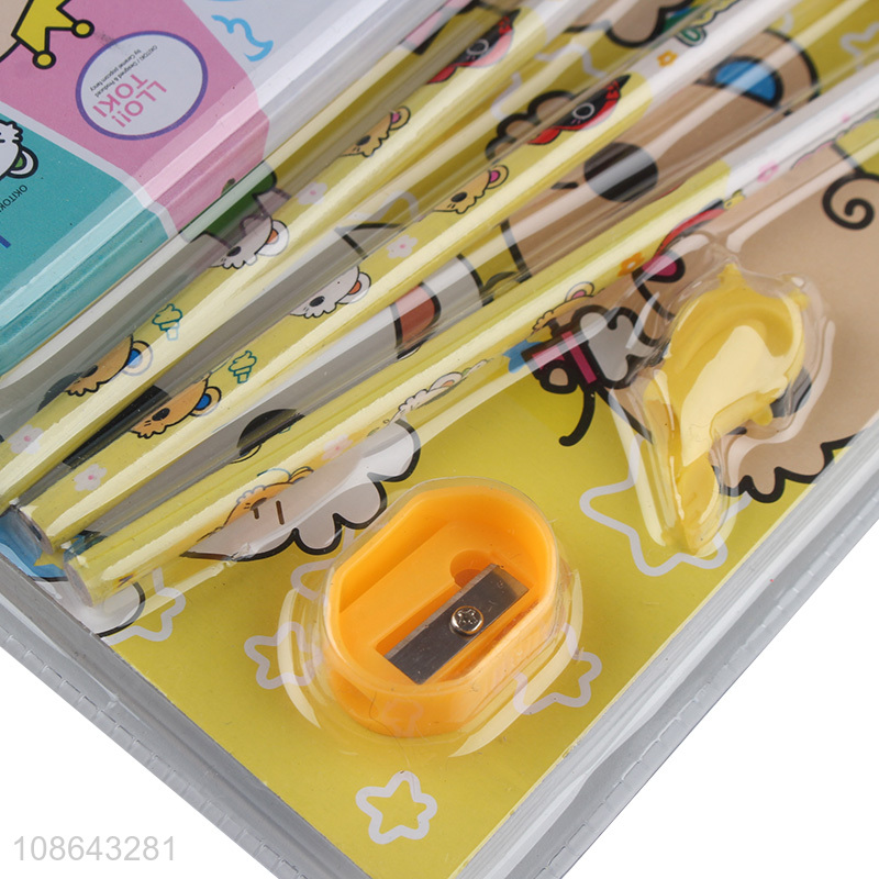Hot selling kids stationery set school supplies with pencil case