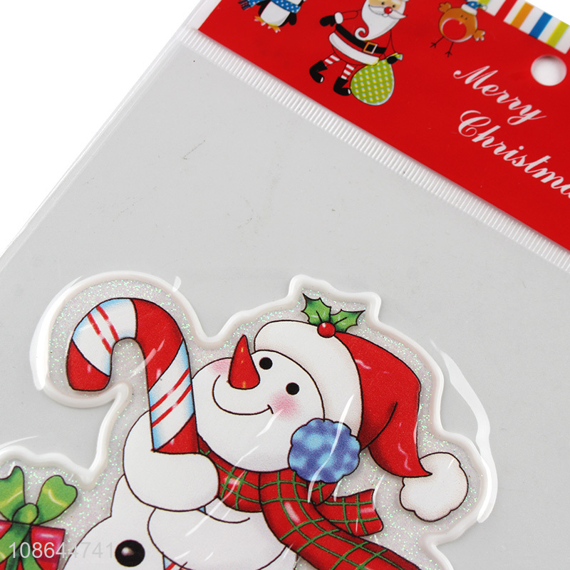 Low price snowman cartoon window stickers for christmas decoration