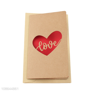 Top selling heart pattern Valentine's day greeting cards