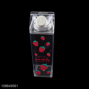 New product 500ml strawberry printed plastic water bottle milk carton
