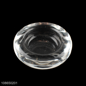 High quality round clear glass candle holder glass tealight holder