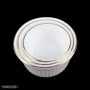New product wavy glass <em>bowl</em> break resistance opal glass dinnerware