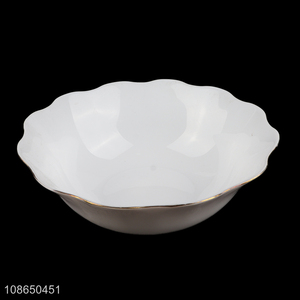 China products white tableware <em>bowl</em> glass <em>bowl</em> with wavy gold rim