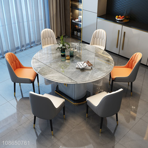 Best selling luxury style retractable dining table for home restaurant