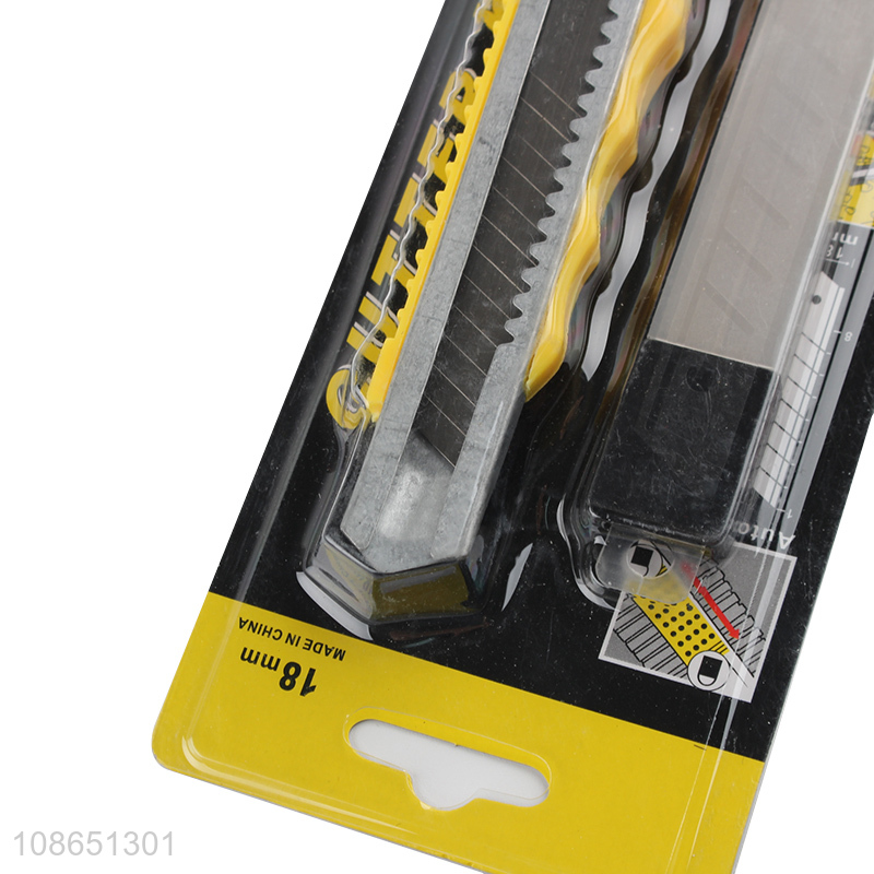 Factory price automatic lock snap-off paper knife cutter with 4 blades