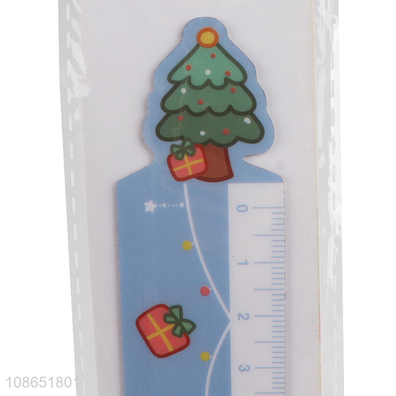 Wholesale measuring tools Christmas magnetic straight ruler for kids
