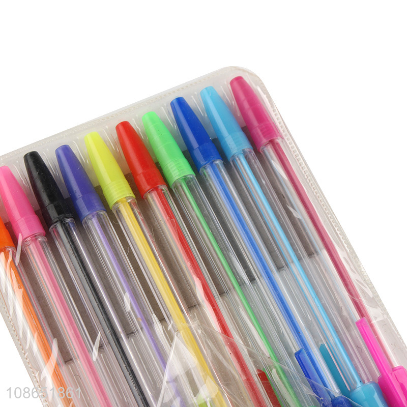 Top products 10pcs multicolored ballpoint pen set for painting
