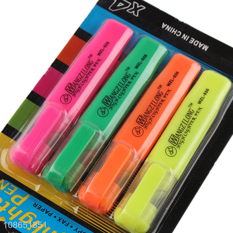 Top selling 4pcs highlighter pen stationery for school office
