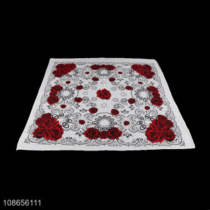 Popular products rose flower pattern women bandana kerchief for sale