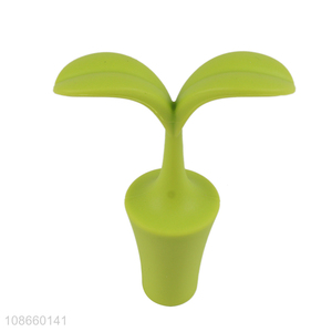 Factory supply leaf shaped silicone wine bottle stopper for champagne