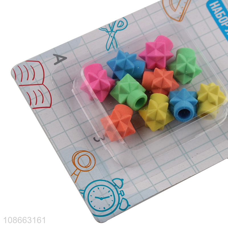Online wholesale 10pcs pencil cap erasers for school student kids