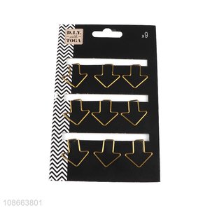 Low price metal 9pcs creative office paper clips for binding supplies