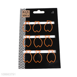 Factory direct sale 9pcs creative metal paper clips for school office