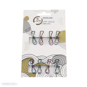 Hot products 8pcs metal office file binding clips paper clips for sale