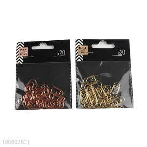 Hot selling multicolor metal paper clips file binding clips wholesale