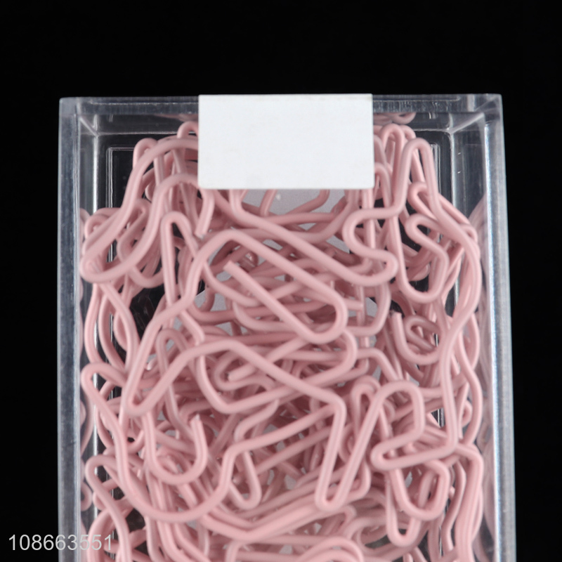 New arrival pink metal paper clips for office binding supplies