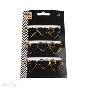 Top products 9pcs metal paper clips binding clips for school office