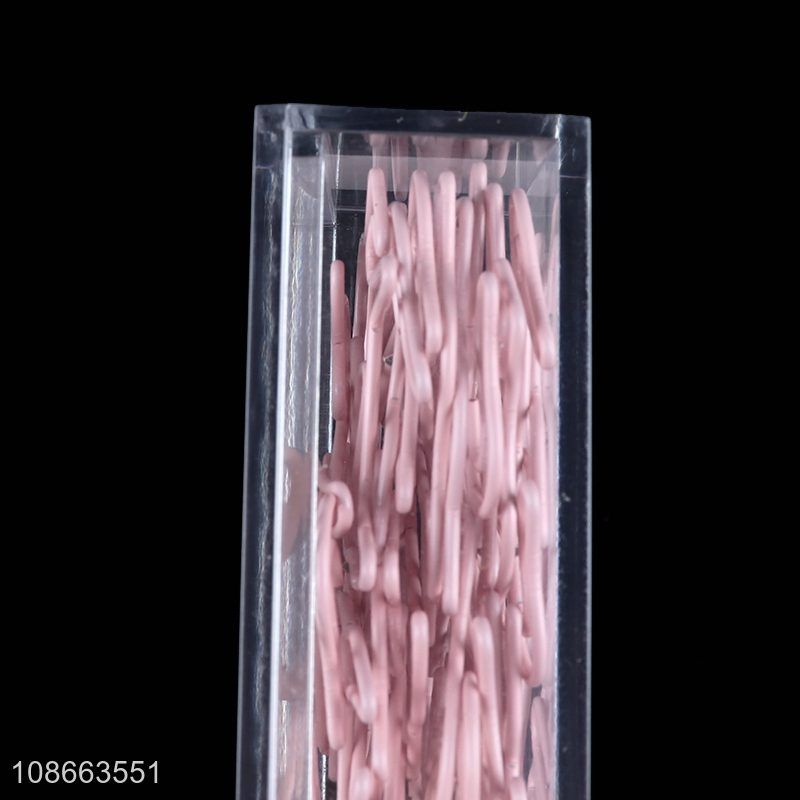 New arrival pink metal paper clips for office binding supplies