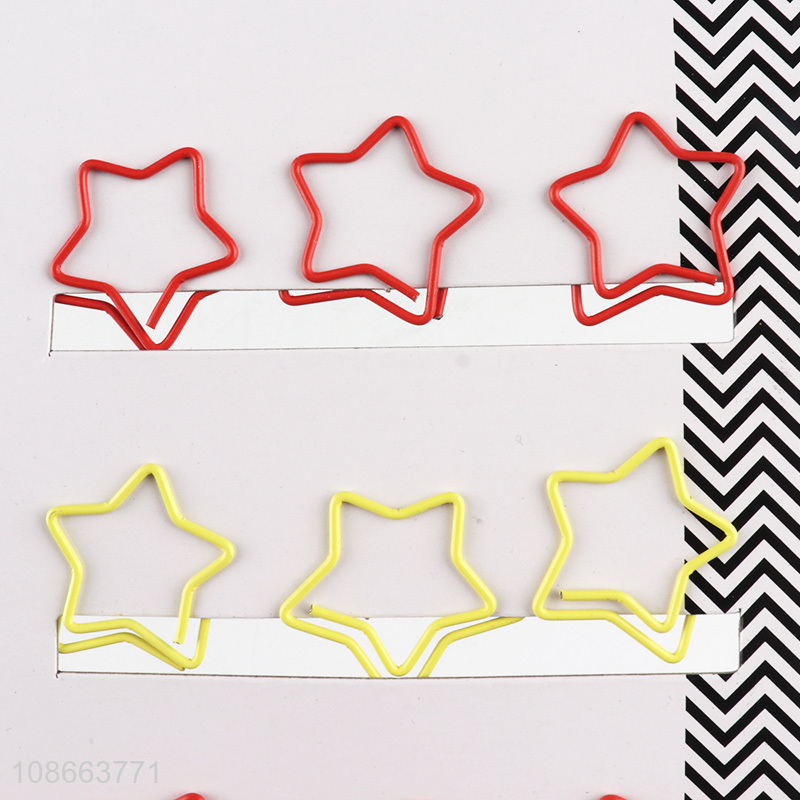 Hot items 9pcs star shape stationery binding clips paper clips for sale