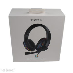 Hot sale folding stereo wired headphone gaming headset with RGB light