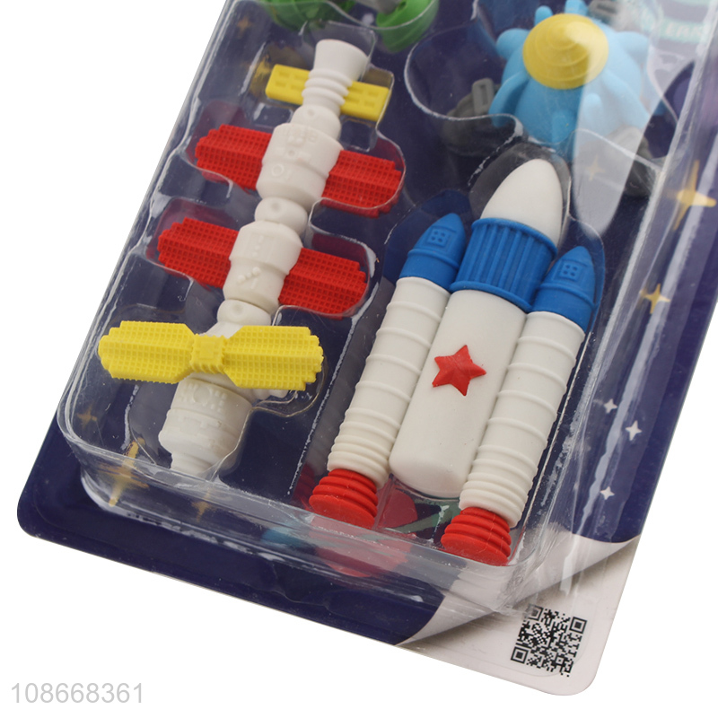 Factory supply cartoon students stationery eraser set for sale