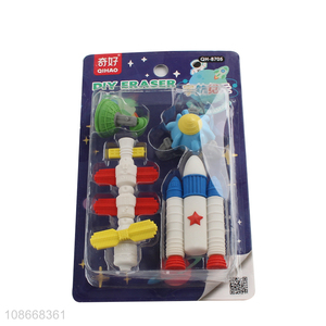 Factory supply cartoon students stationery eraser set for sale