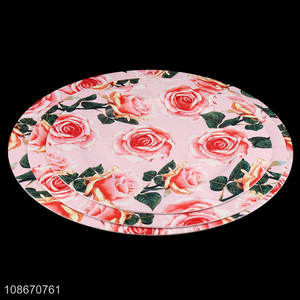 China suppliers floral printed plastic serving trays for restaurant