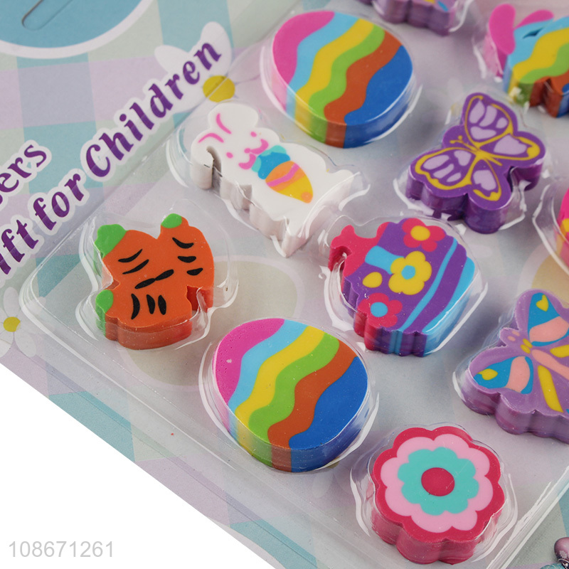 Hot selling cute Easter themed erasers kids children stationery