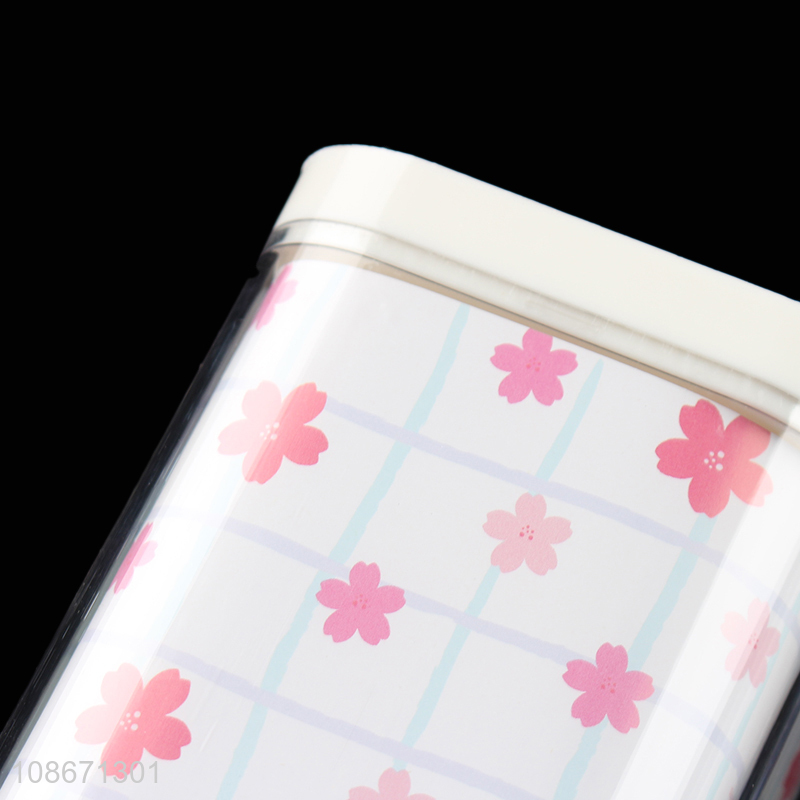 Online wholesale stylish sakura printed plastic pen container brush pot